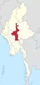 Poziția localității Regiunea Mandalay