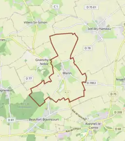 Poziția localității Manin