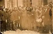 Cu elevii seminarului Nifon Mitropolitul la o întâlnire cu Iuliu Maniu, la Blaj, în 1914.