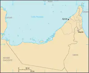 Poziția localității Ajman