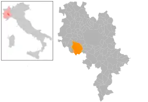 Poziția localității San Damiano d'Asti