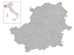 Poziția localității Azeglio