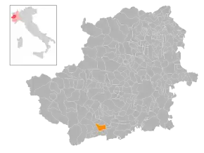 Poziția localității Bricherasio