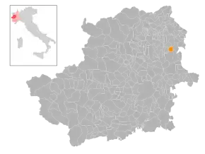 Poziția localității Candia Canavese