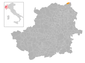 Poziția localității Carema