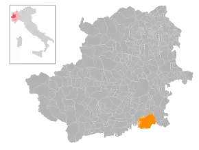 Poziția localității Carmagnola