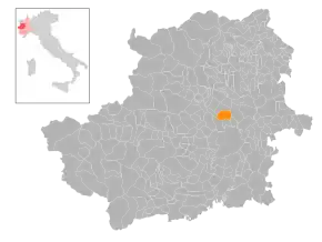 Poziția localității Caselle Torinese