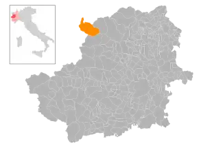 Poziția localității Ceresole Reale