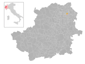 Poziția localității Colleretto Giacosa