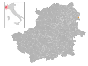 Poziția localității Cossano Canavese