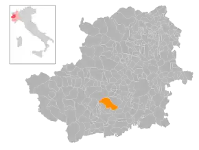 Poziția localității Cumiana