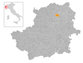 Poziția localității Cuorgnè