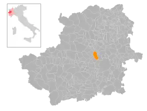 Poziția localității Druento