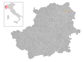 Poziția localității Fiorano Canavese