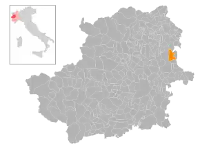 Poziția localității Mazzè