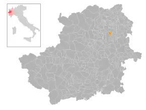 Poziția localității Ozegna