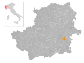 Poziția localității Pino Torinese