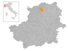 Poziția localității Ribordone