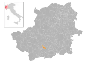 Poziția localității Roletto