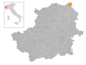 Poziția localității Settimo Vittone