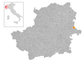 Poziția localității Torrazza Piemonte