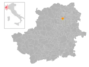 Poziția localității Valperga