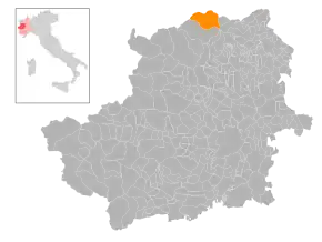 Poziția localității Valprato Soana