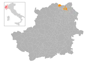 Poziția localității Vico Canavese