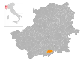 Poziția localității Vigone