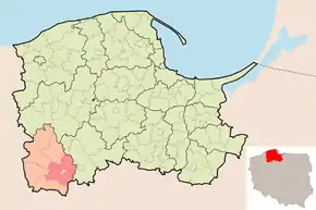 Poziția localității Comuna Człuchów