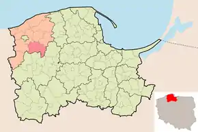 Poziția localității Comuna Dębnica Kaszubska