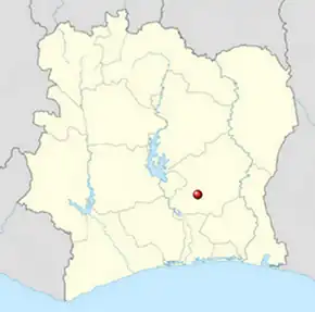 Poziția localității Dimbokro