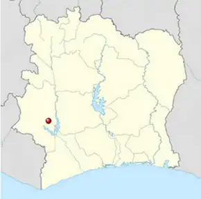 Poziția localității Duékoué