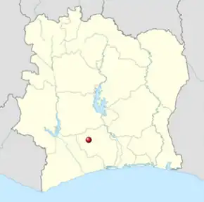 Poziția localității Gagnoa