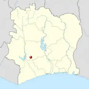 Poziția localității Issia