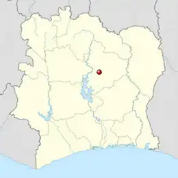 Poziția localității Katiola