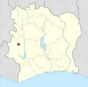 Poziția localității Man