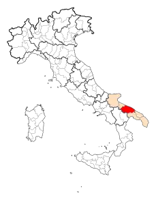 Poziția provinciei în Italia