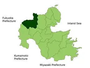 Poziția localității Nakatsu
