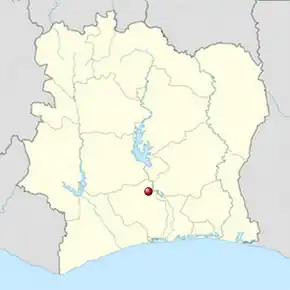 Poziția localității Oumé