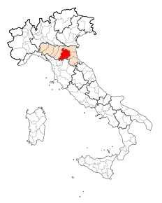 Poziția provinciei în Italia