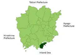 Poziția localității Tamano