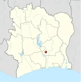 Poziția localității Toumodi