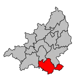 Cantonul La Courtine în cadrul arondismentului