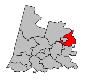 Cantonul Tartas-Est în cadrul arondismentului