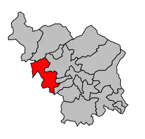 Cantonul Saulx în cadrul arondismentului