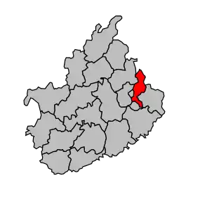 Cantonul Vesoul-Est în cadrul arondismentului