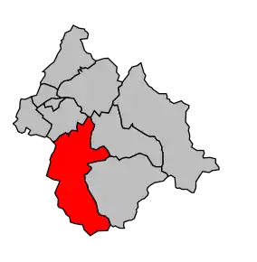 Cantonul Moûtiers în cadrul arondismentului