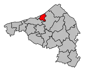 Cantonul Dieppe-Est în cadrul arondismentului