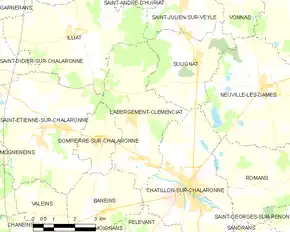 Poziția localității L'Abergement-Clémenciat